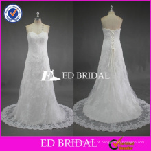 ED Bridal Sweetheart sem mangas Lace A Line Alibaba vestido de noiva 2017